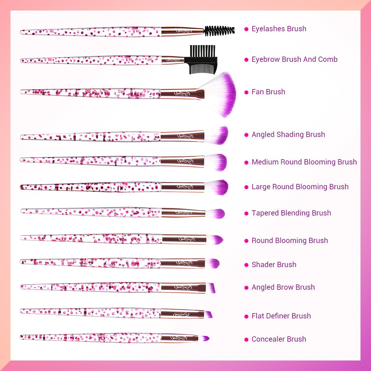 12PCS Professional Makeup Brush Set - essenshire by IMAKEUPNOW., INC