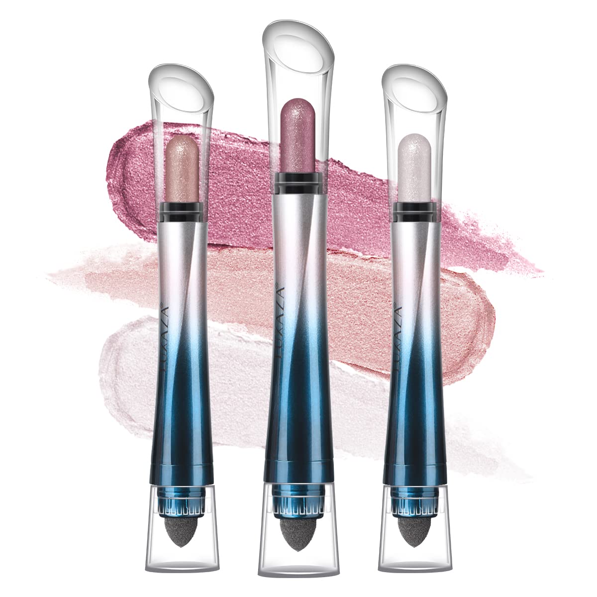 3 Shades Twisted brush-end Eyeshadow Stick Set - Patterned Design - essenshire by IMAKEUPNOW., INC