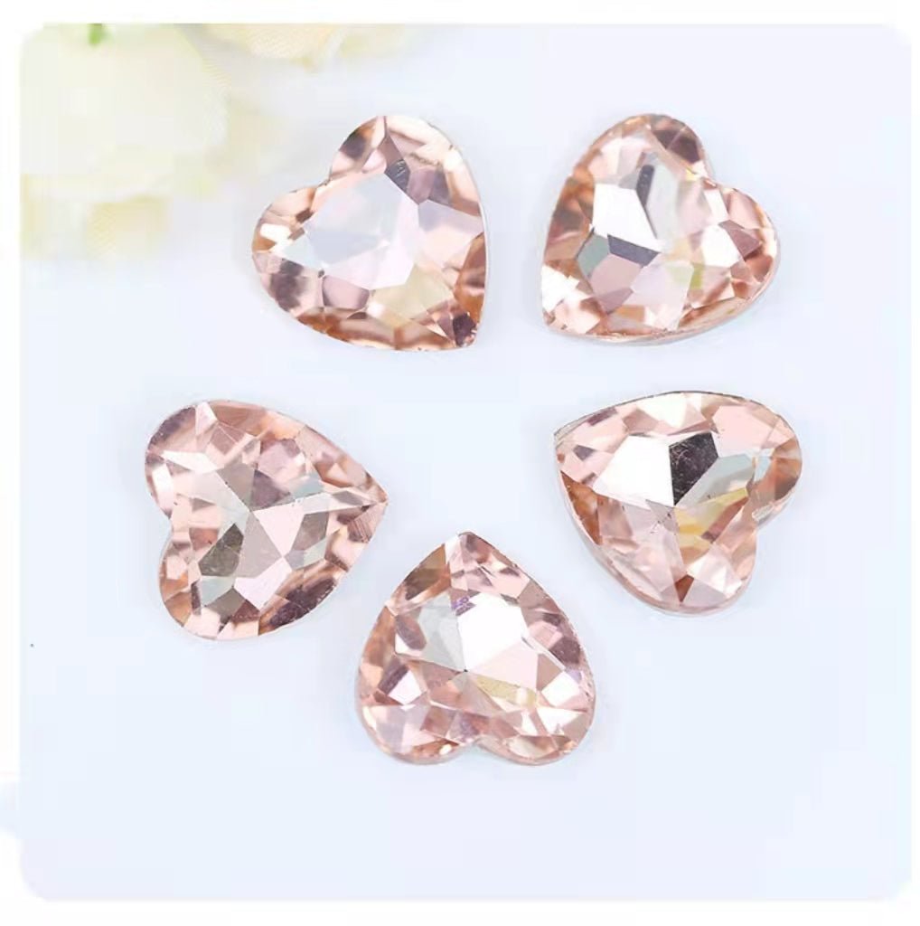 50 PCS 3D Pink Heartr - Nail & Crafting charms - essenshire by IMAKEUPNOW., INC