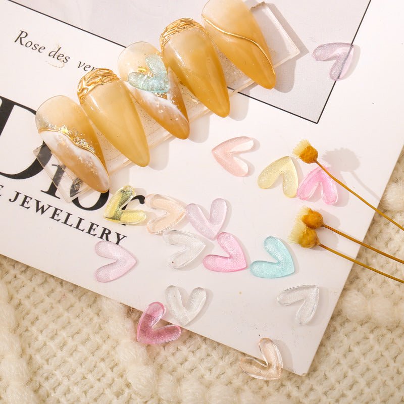 50 PCS Heart - Nail & Crafting charms - essenshire by IMAKEUPNOW., INC
