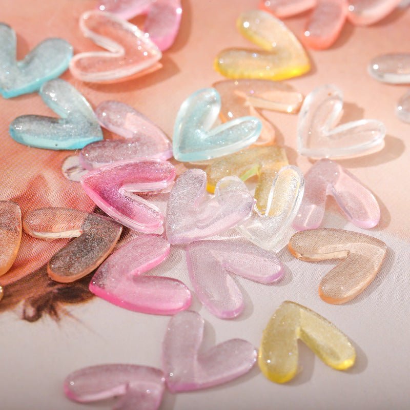 50 PCS Heart - Nail & Crafting charms - essenshire by IMAKEUPNOW., INC