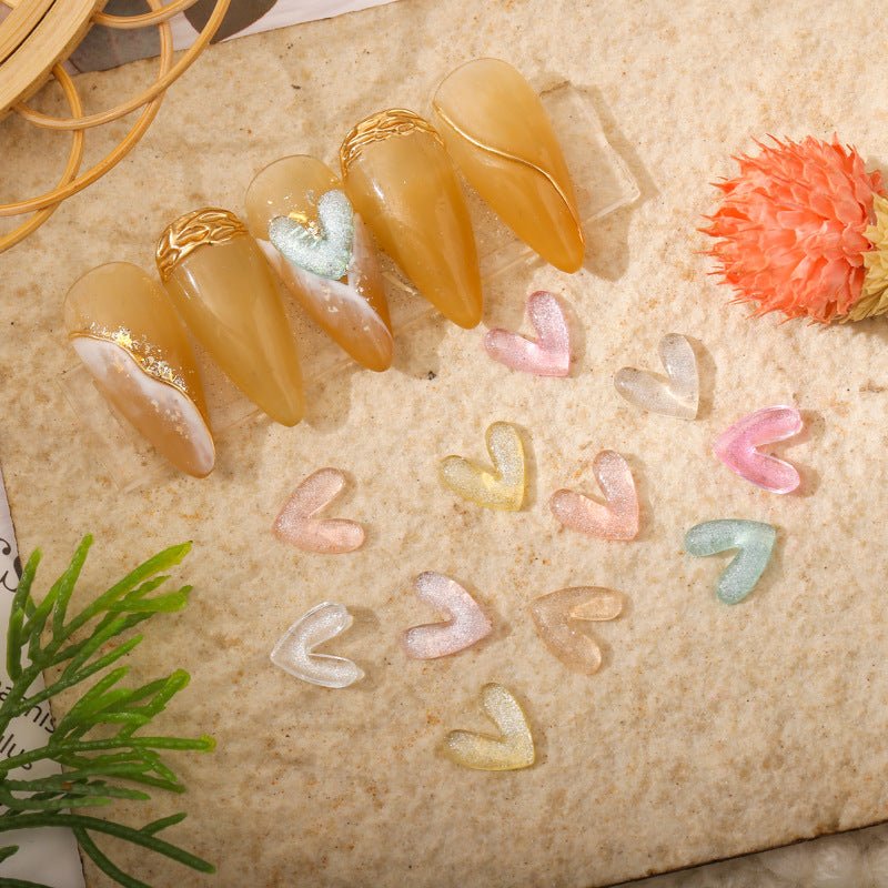 50 PCS Heart - Nail & Crafting charms - essenshire by IMAKEUPNOW., INC