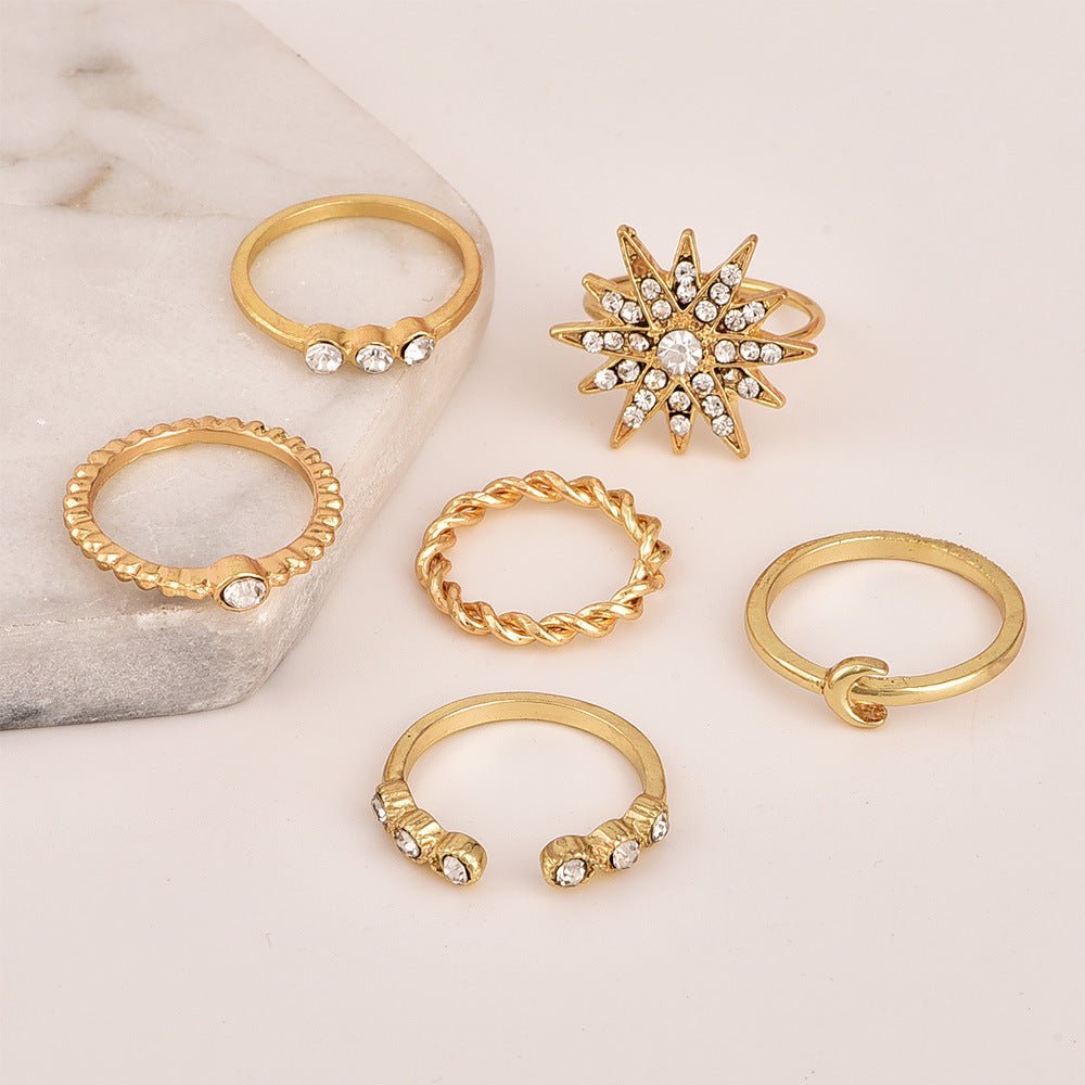 6Pcs Gold Knuckle Rings Set - essenshire by IMAKEUPNOW., INC