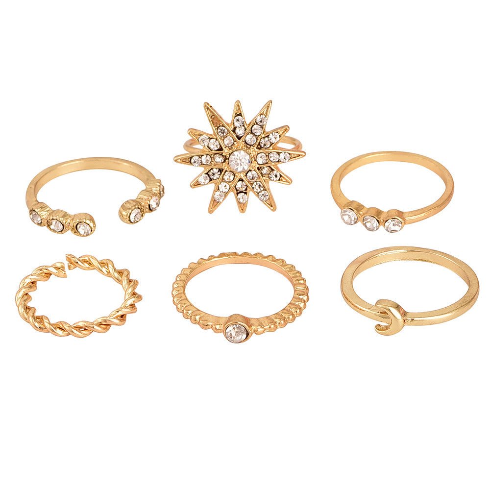 6Pcs Gold Knuckle Rings Set - essenshire by IMAKEUPNOW., INC