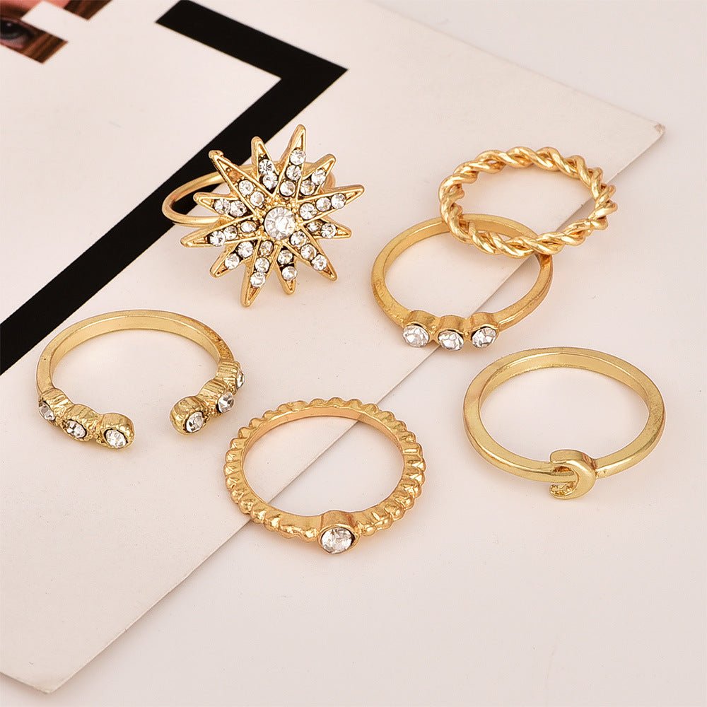 6Pcs Gold Knuckle Rings Set - essenshire by IMAKEUPNOW., INC