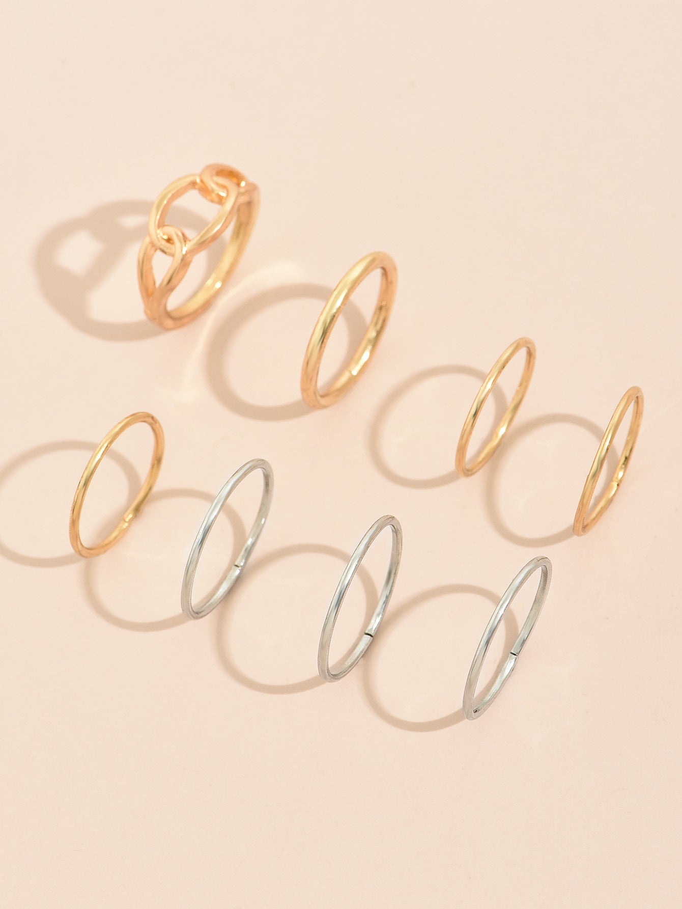 8Pcs Gold & Silver Finger Rings Set - essenshire by IMAKEUPNOW., INC