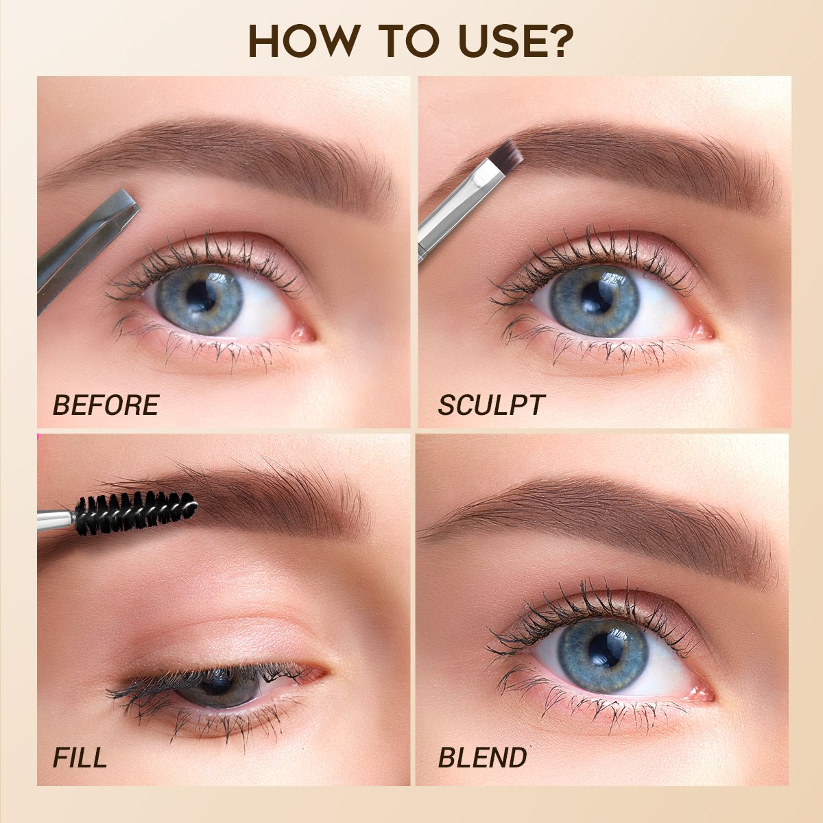 Canned 3 colors Tinted Eyebrow Mascara Kit - essenshire by IMAKEUPNOW., INC