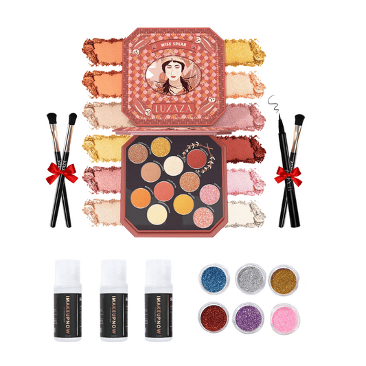 Silicone Skin Cleansing Oil & 12 Shades Eyeshadow Makeup Set