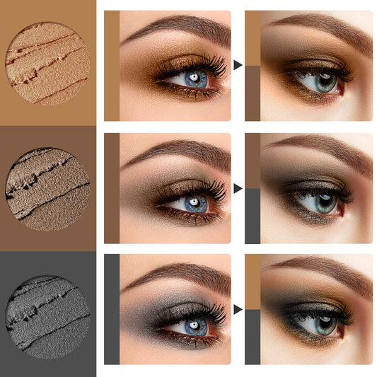 3 Shades Twisted brush-end Eyeshadow Stick Set - Dark Brown - essenshire by IMAKEUPNOW., INC