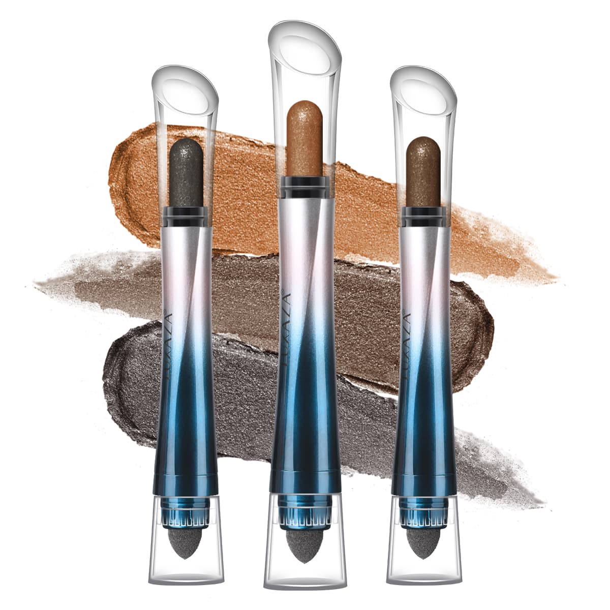 3 Shades Twisted brush-end Eyeshadow Stick Set - Dark Brown - essenshire by IMAKEUPNOW., INC