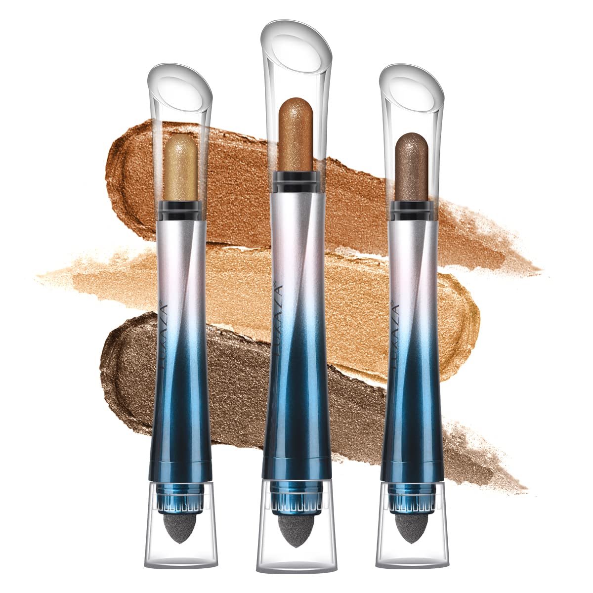 3 Shades Twisted brush-end Eyeshadow Stick Set - Patterned Design - essenshire by IMAKEUPNOW., INC