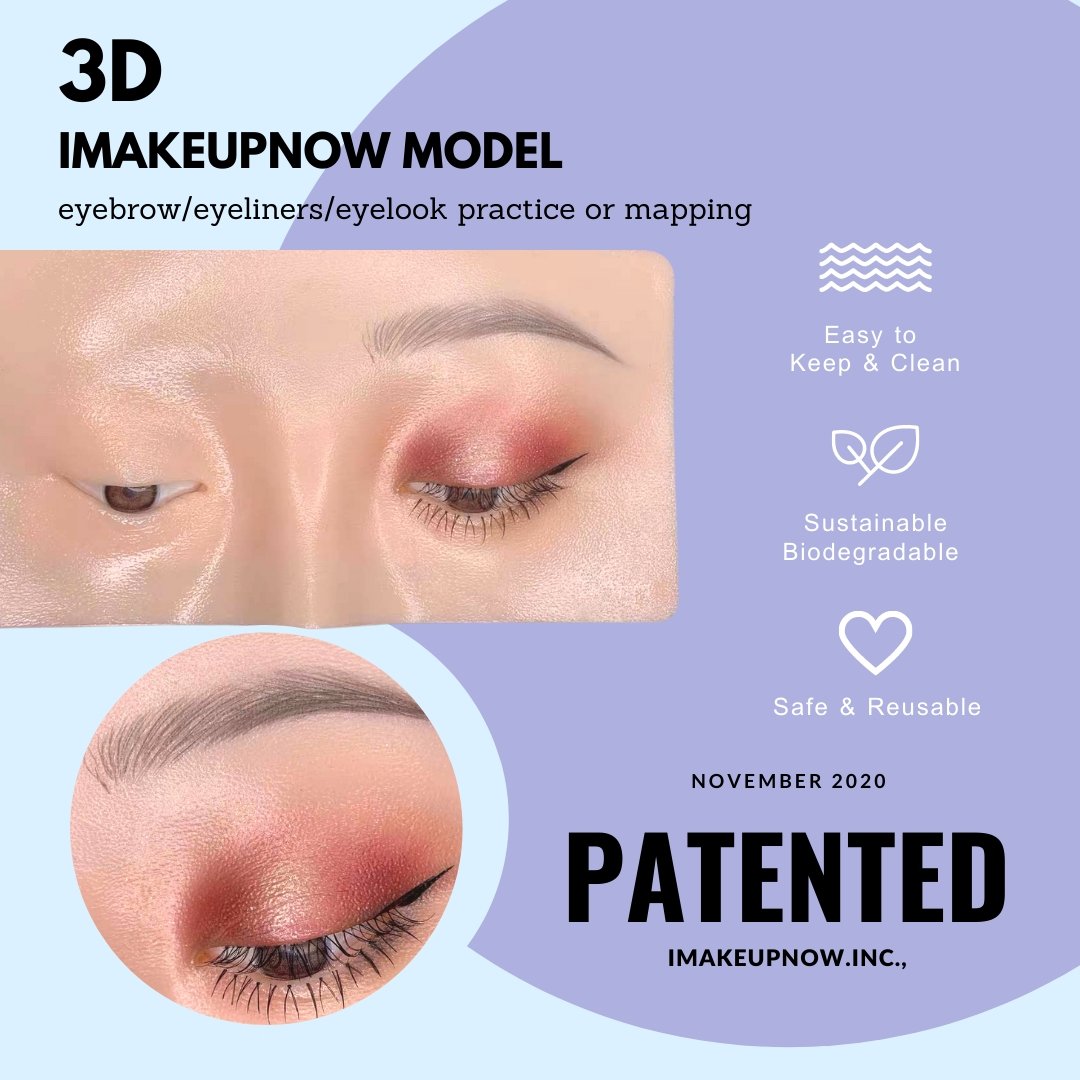 3D IMAKEUPNOW MODEL - full face makeup practice imakeupnow makeup practice  board for makeup school artistry – imakeupnow,inc