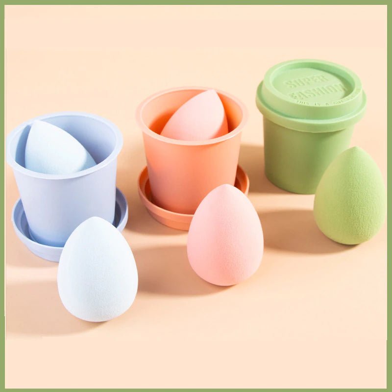 3PCs Set Beauty Sponge in A Coffee Cup Holder - essenshire by IMAKEUPNOW., INC