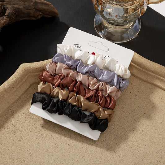 6 Pcs Small Silk Scrunchies - essenshire by IMAKEUPNOW., INC