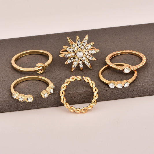 6Pcs Gold Knuckle Rings Set - essenshire by IMAKEUPNOW., INC