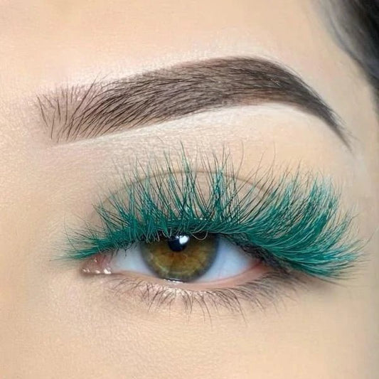 Color False Mink Lashes (Green,Dense) - essenshire by IMAKEUPNOW., INC