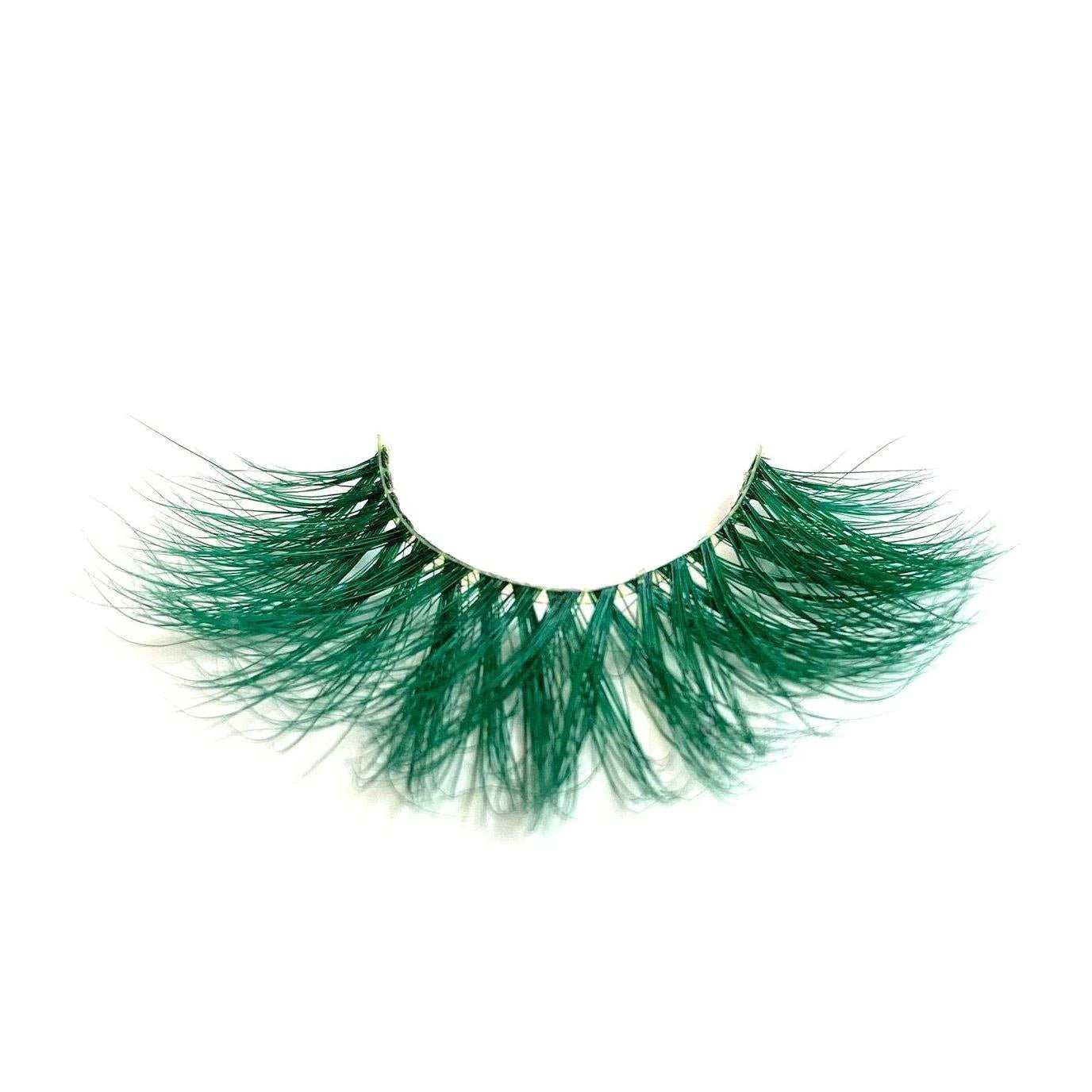Color False Mink Lashes (Green，Dense) - essenshire by IMAKEUPNOW., INC