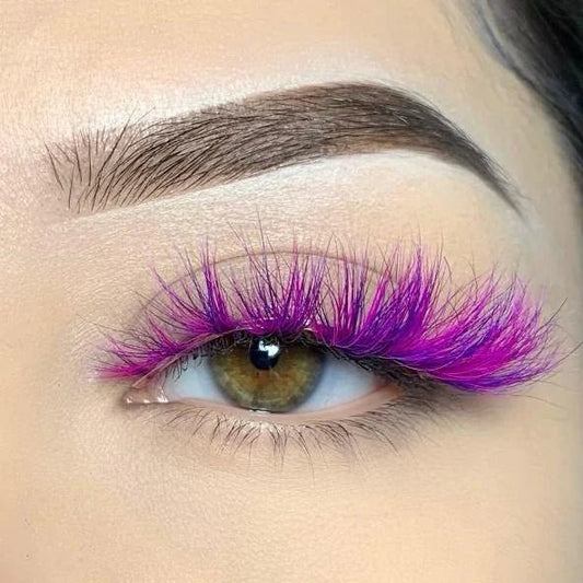 Color False Mink Lashes (Purple，Dense) - essenshire by IMAKEUPNOW., INC