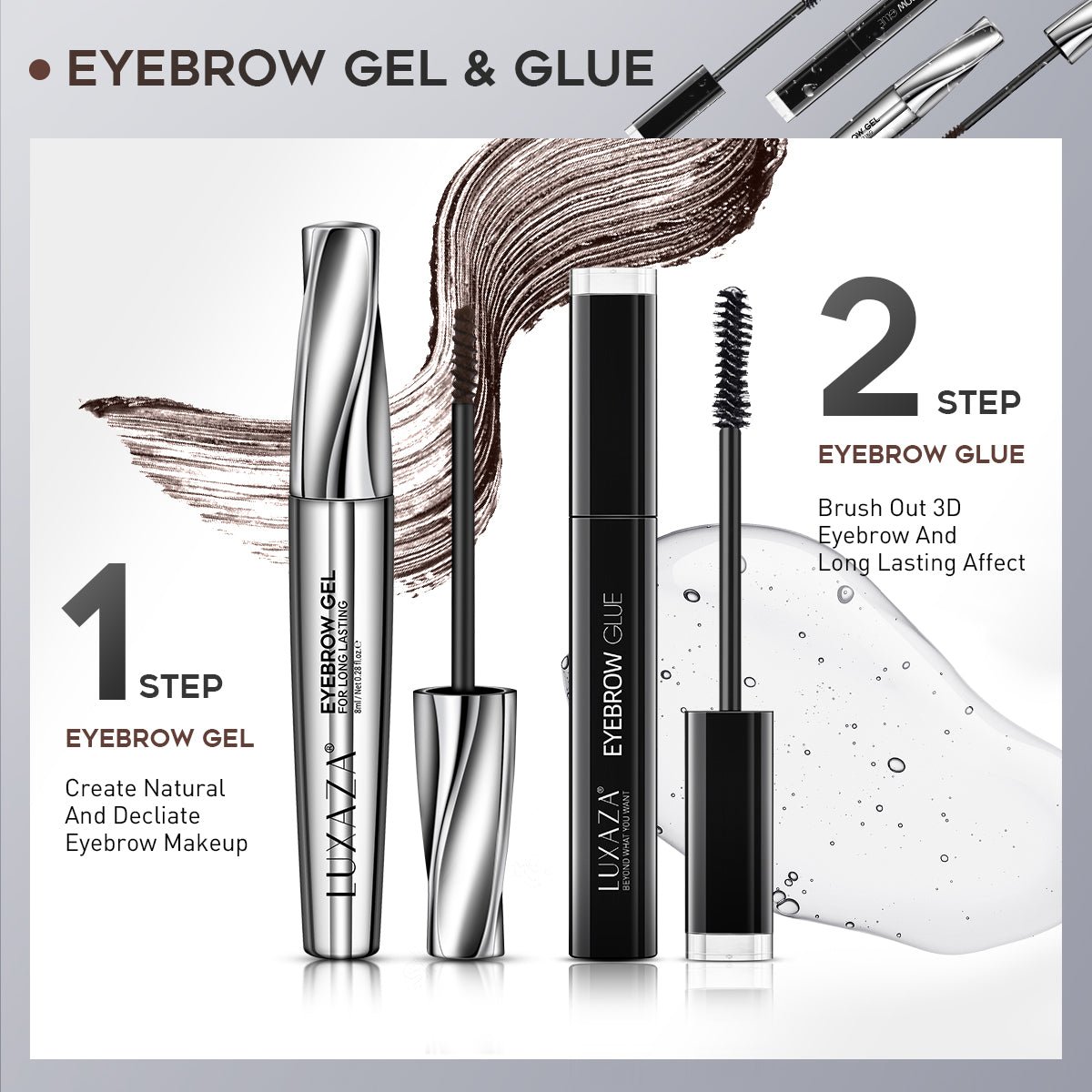 Eyebrow Mascara Kit and Eyebrow styling glue set - essenshire by IMAKEUPNOW., INC