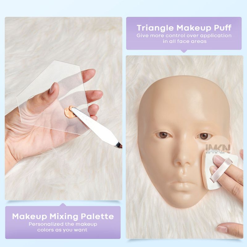 3D Makeup Practice Face Plate Silicone Makeup Mannequin Face